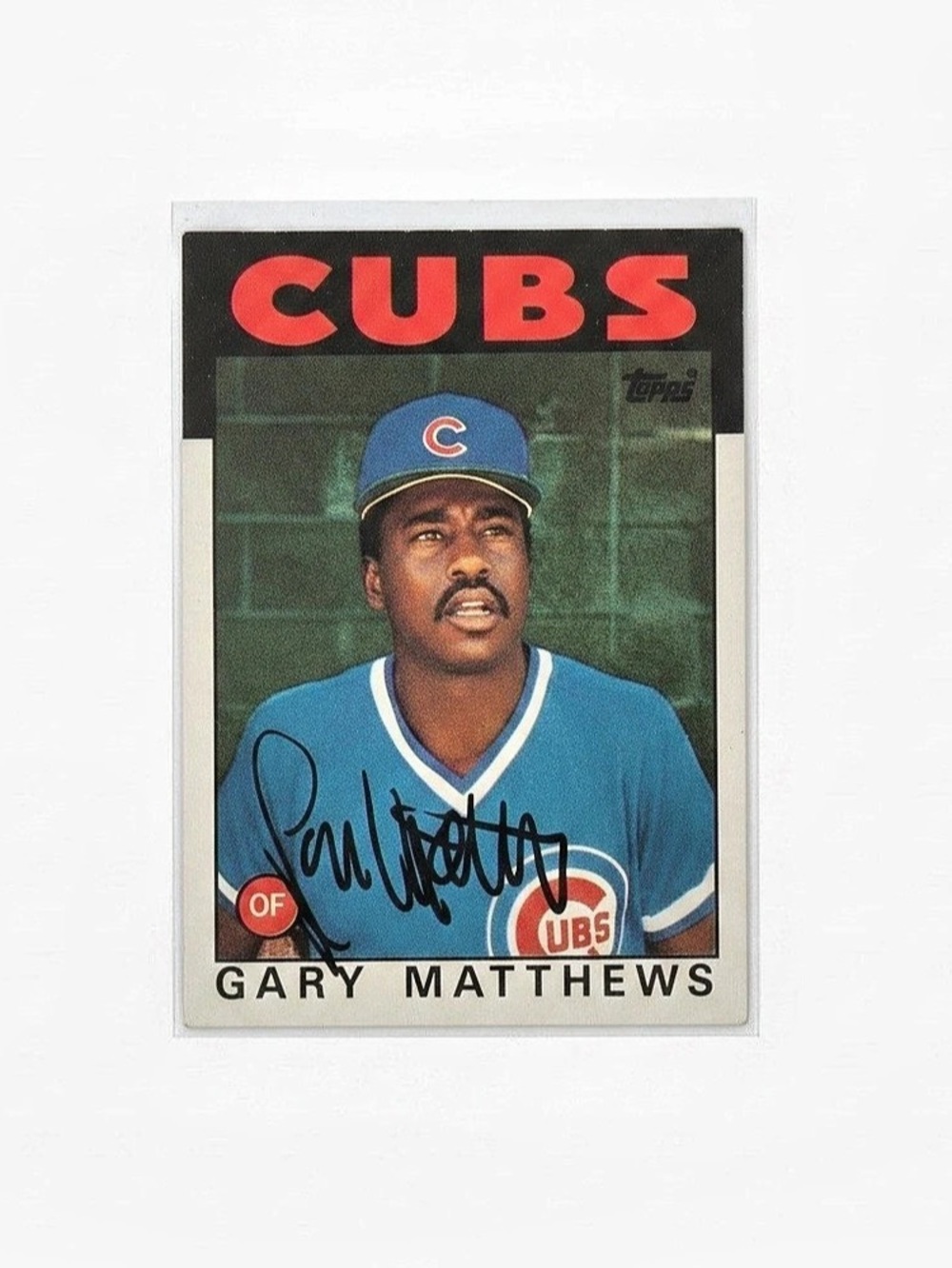 Topps 1986 Topps Gary Matthews #485 1986 Gary Matthews #485 Signed Baseball Card